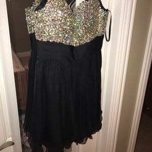 Black and silver homecoming dress